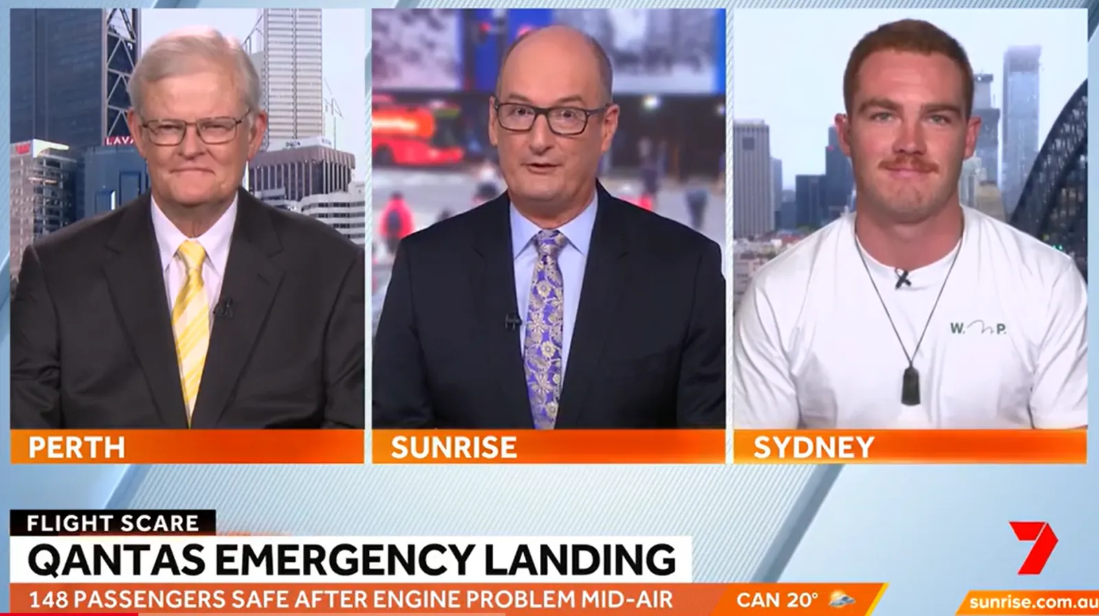 Thomas on Sunrise talking Qantas engine drama