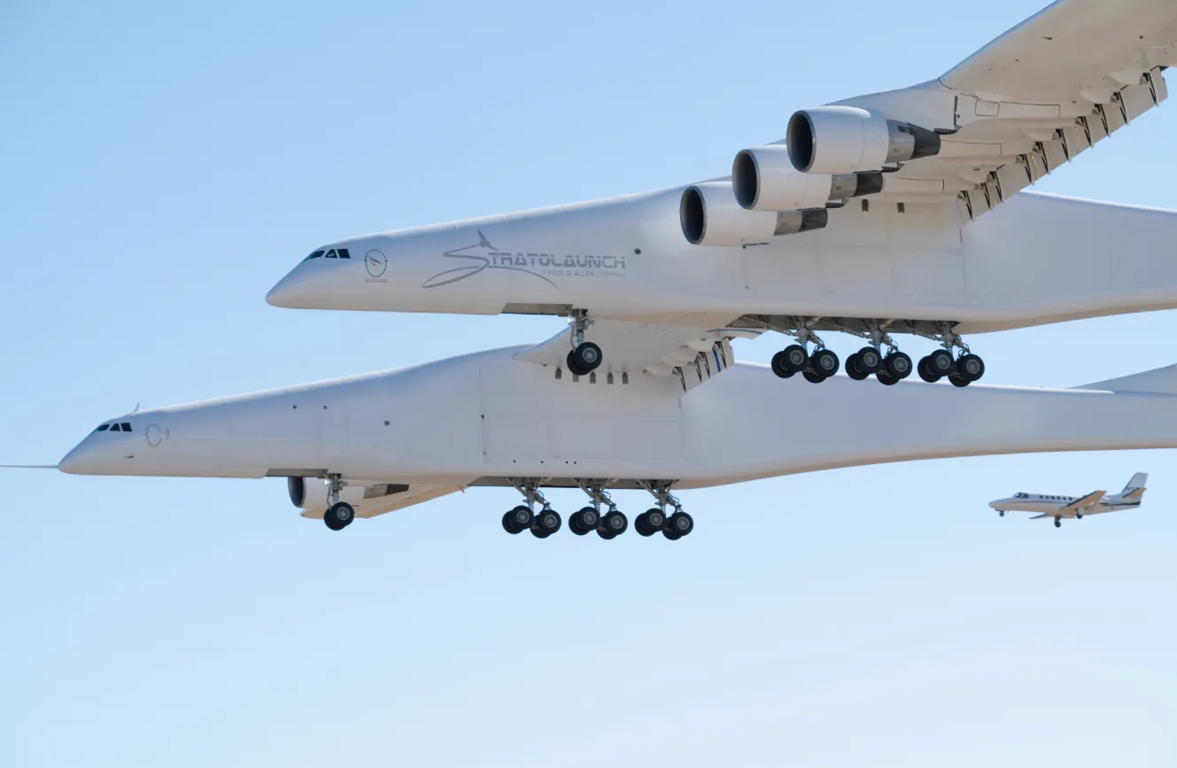 World's largest plane, the Stratolaunch, takes to the skies