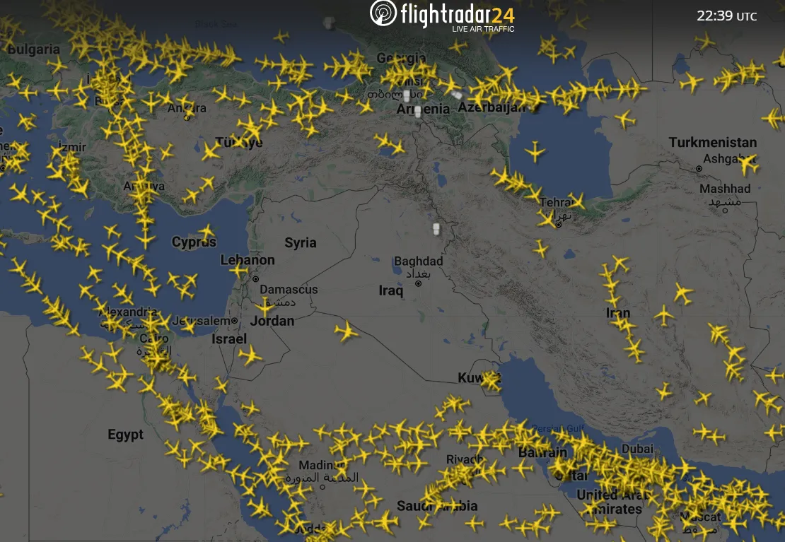 Significant Middle-East Airspace Closed To Airlines