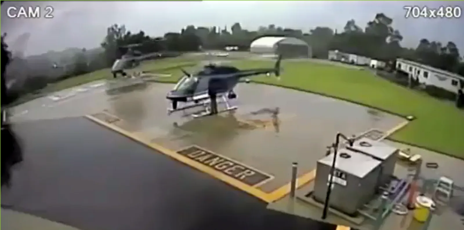 WHAT HAPPENS WHEN A HELICOPTER LANDS TOO CLOSE TO ANOTHER?