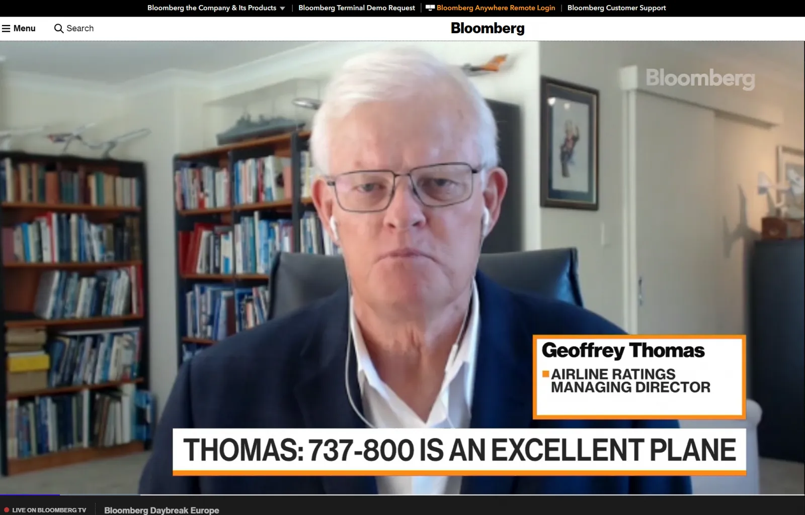 Geoffrey Thomas discusses China Eastern crash with Bloomberg