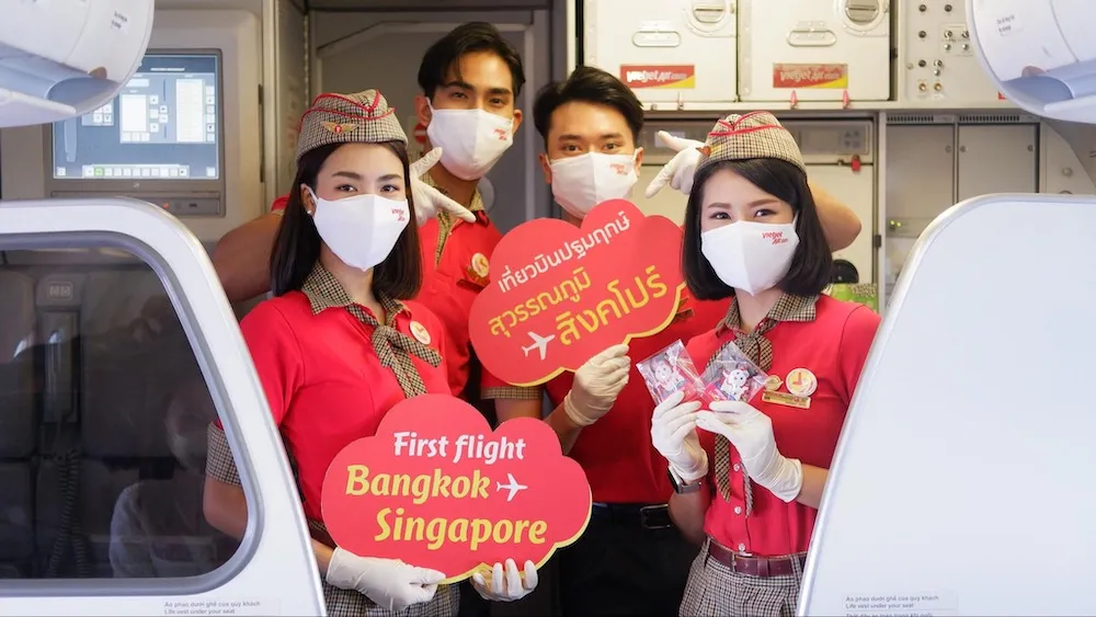 Thai Vietjet back in international skies with flight to Singapore