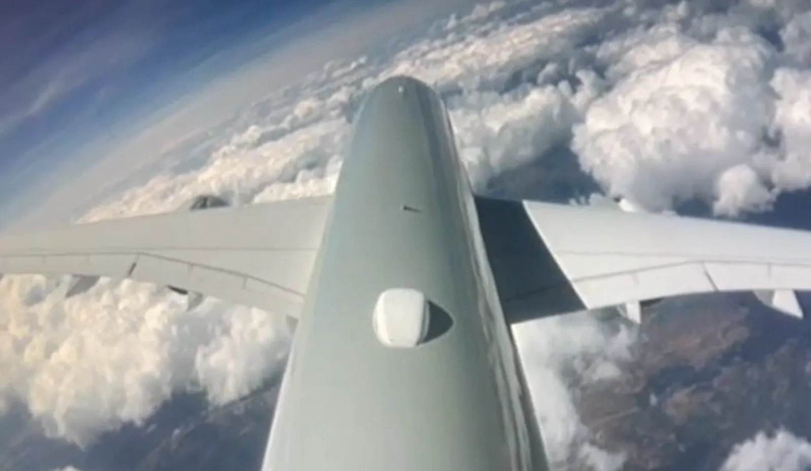 Tail Camera View Of A350 Landing In Madrid