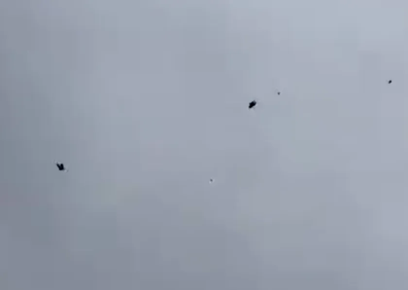 Video of United Airlines engine parts falling from sky