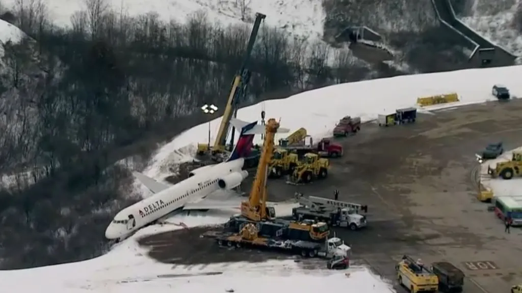 Video of Delta 717 taking a slide in the ice