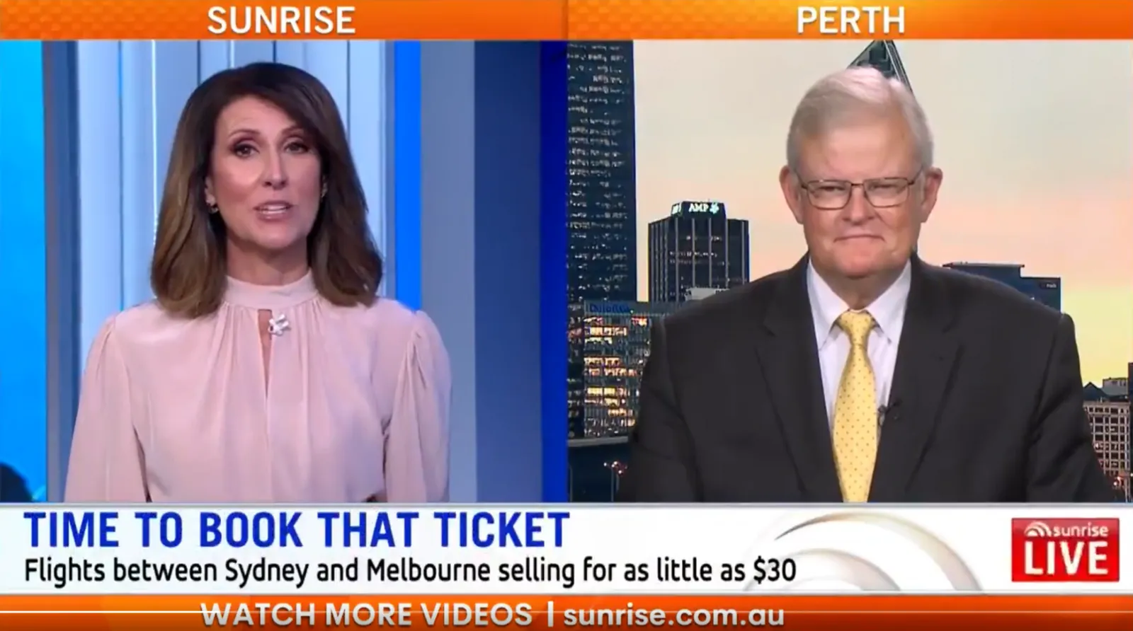 Airlineratings on Sunrise to talk Aussie fare war