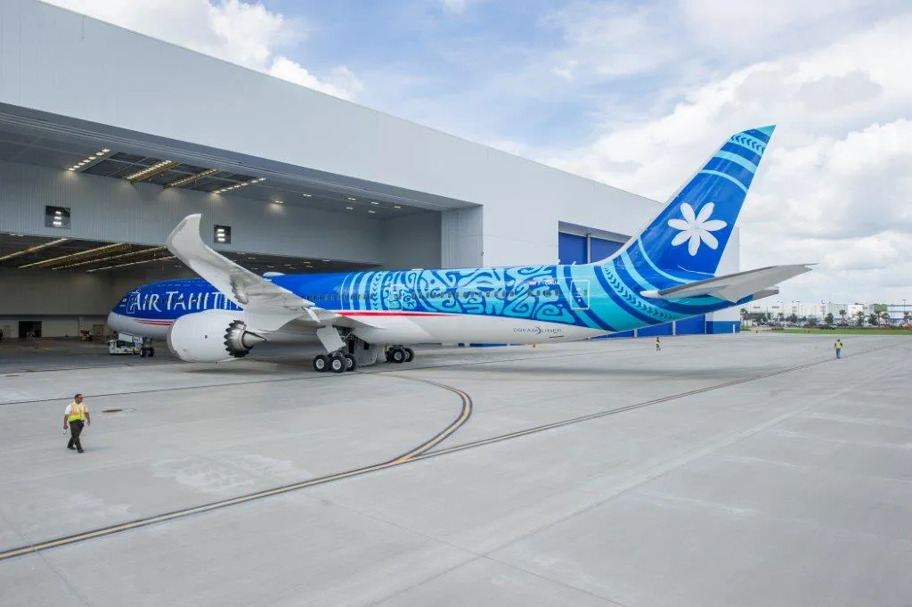 Striking Air Tahiti Nui 787 debuts in Charleston