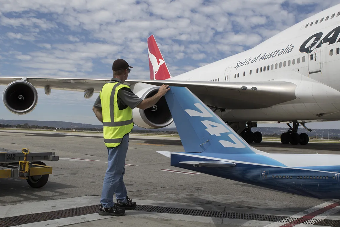 World's largest 747 RC model meets the real thing