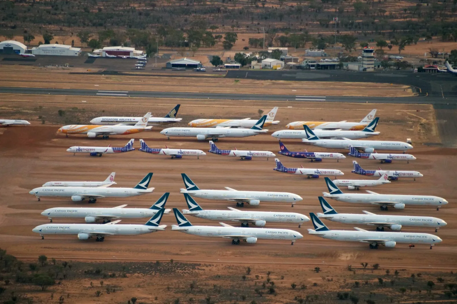 A town like Alice now filled with planes