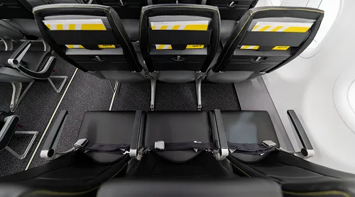 Spirit unveils first aircraft with roomier seats.