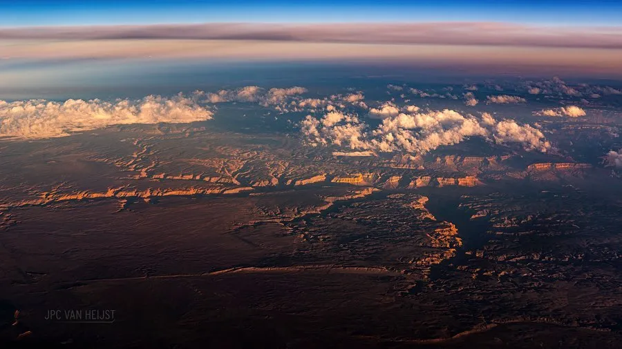 Grand Canyon At Sunset From A Boeing 747