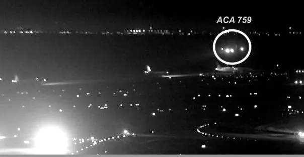 Air Canada's narrow escape captured on film