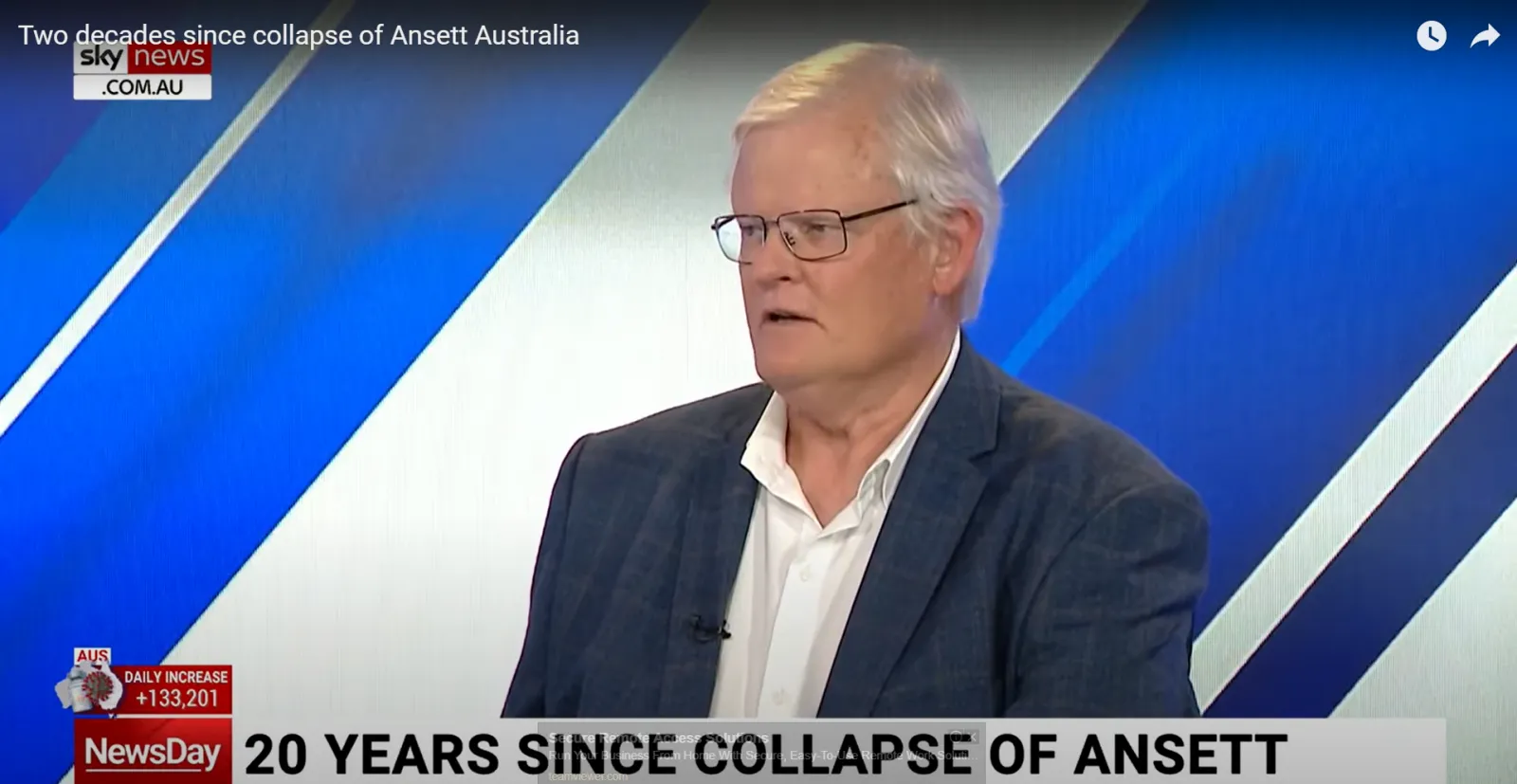 Geoffrey Thomas talks to SkyNews about the Ansett Australia collapse