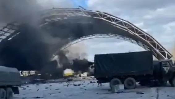 Video shows AN-225 burning in Ukraine