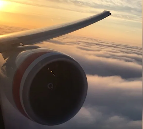 Slipping into LAX at sunrise on a Boeing 777