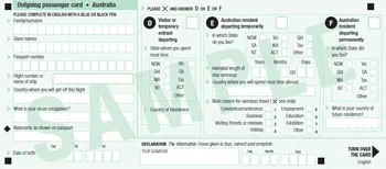 Australia axes painful outgoing passenger card