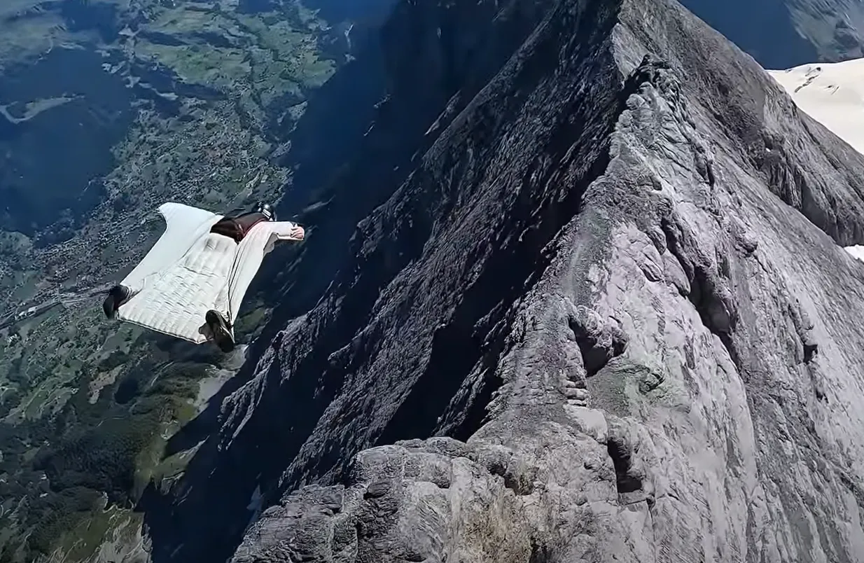 Stunning Video Of Wing Suit Flying The Eiger