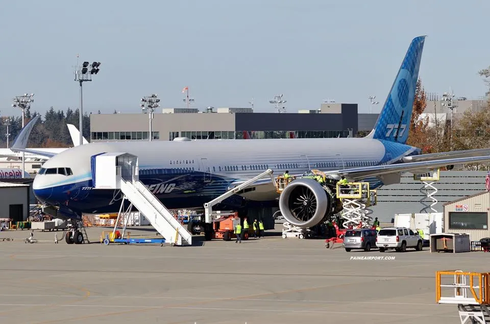 Upgraded engines installed on first Boeing 777X